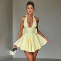 Elegant Bow Halter Neck Dress