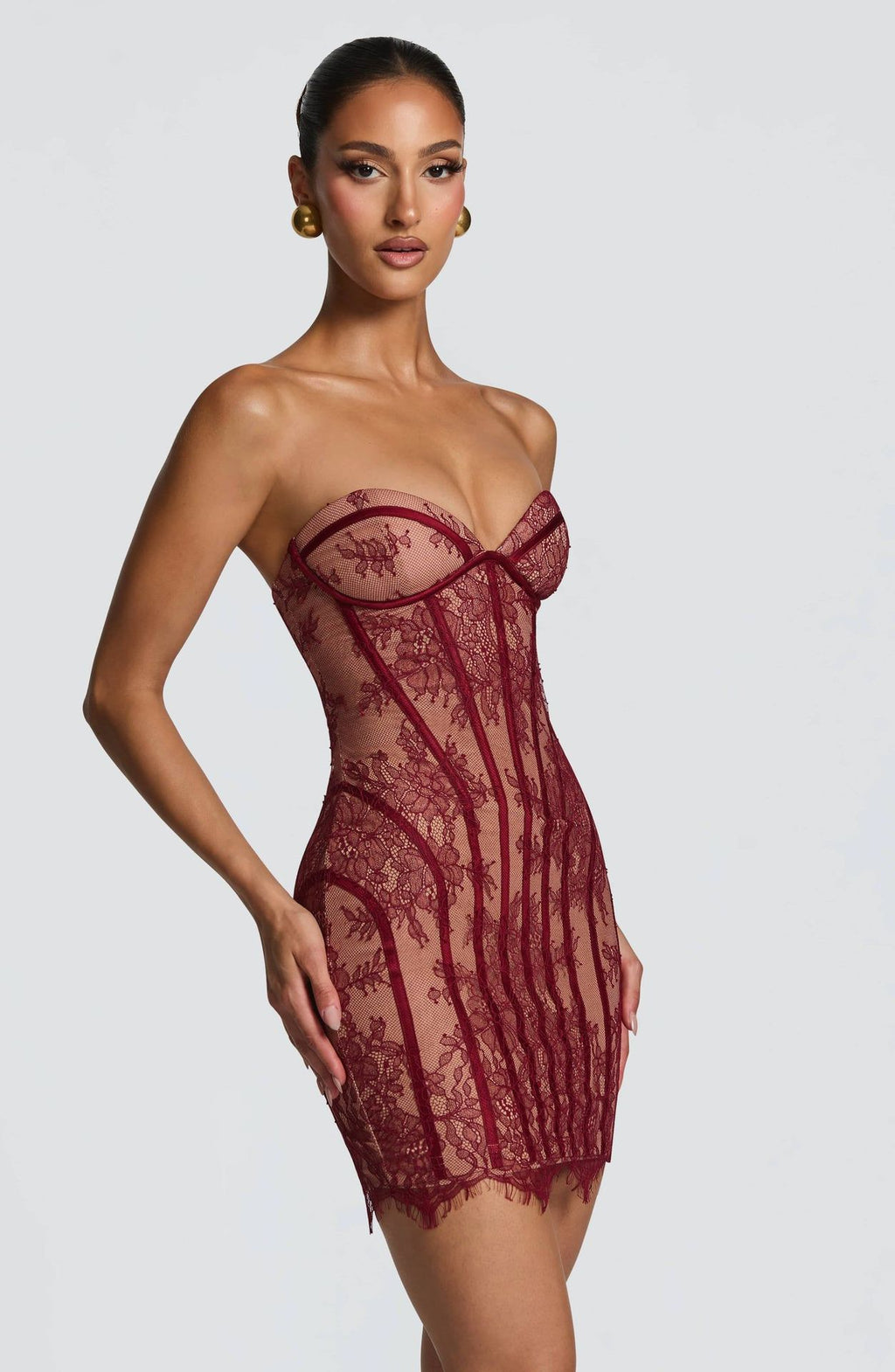 Lace Tube Top A-Line Dress