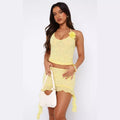 Spliced Lace Backless Summer Dress