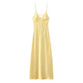 Sleeveless Backless Silk Satin Midi Dress