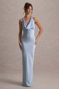 Elegant Satin Fishtail Backless Dress