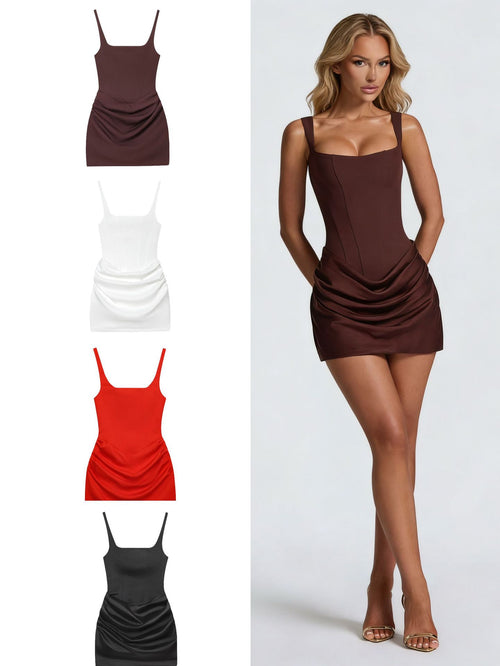 Elegant Corset Dress Square Neckline